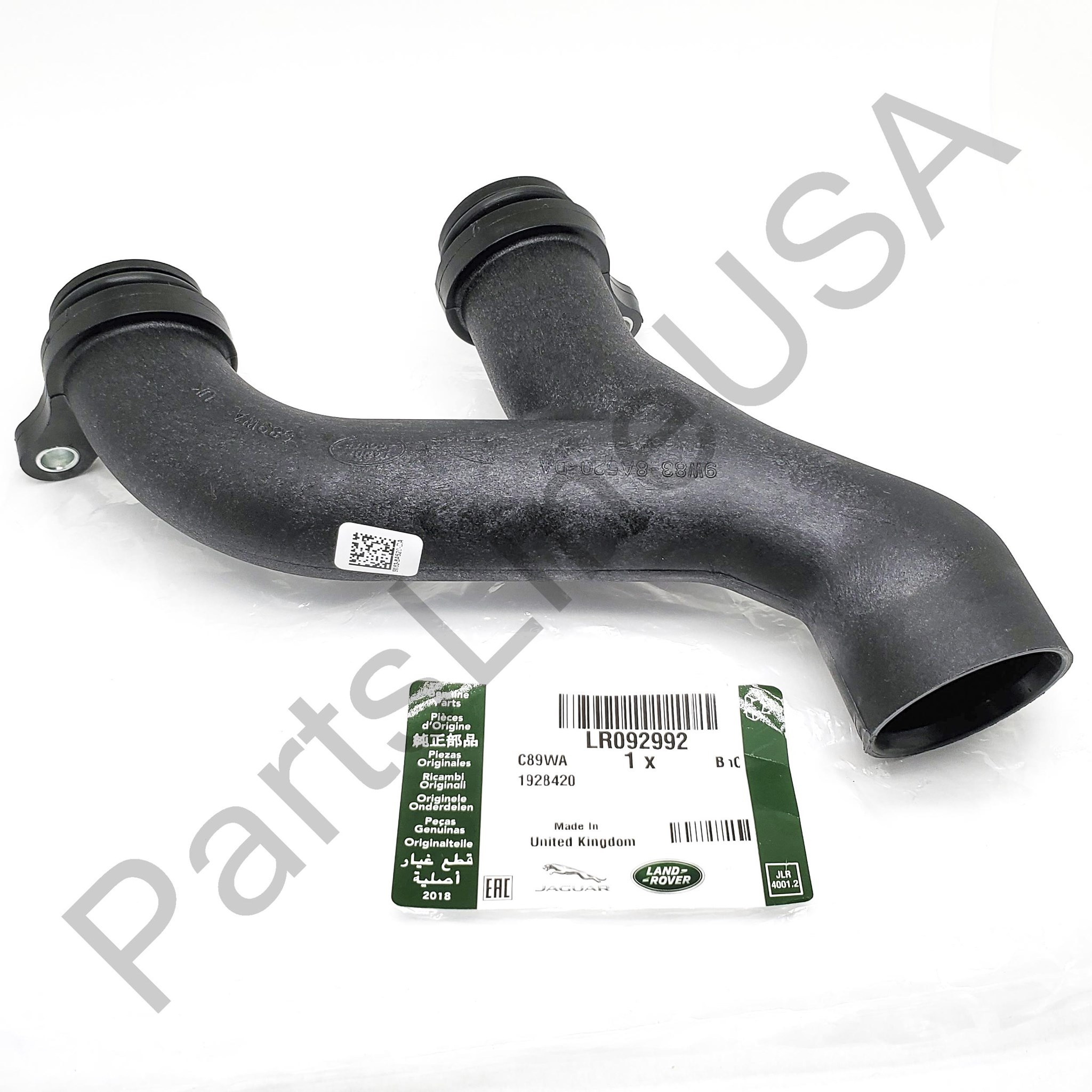 Picture of Genuine Land Rover Water Pipe 3.0L V6 5.0 V8 Supercharged Engine LR092992